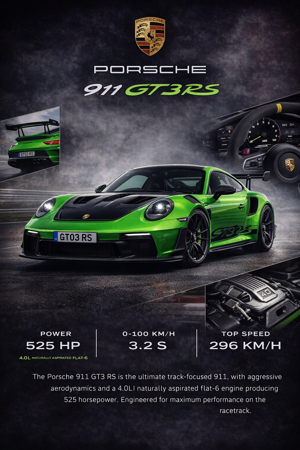 Green Porsche 911 GT3 RS